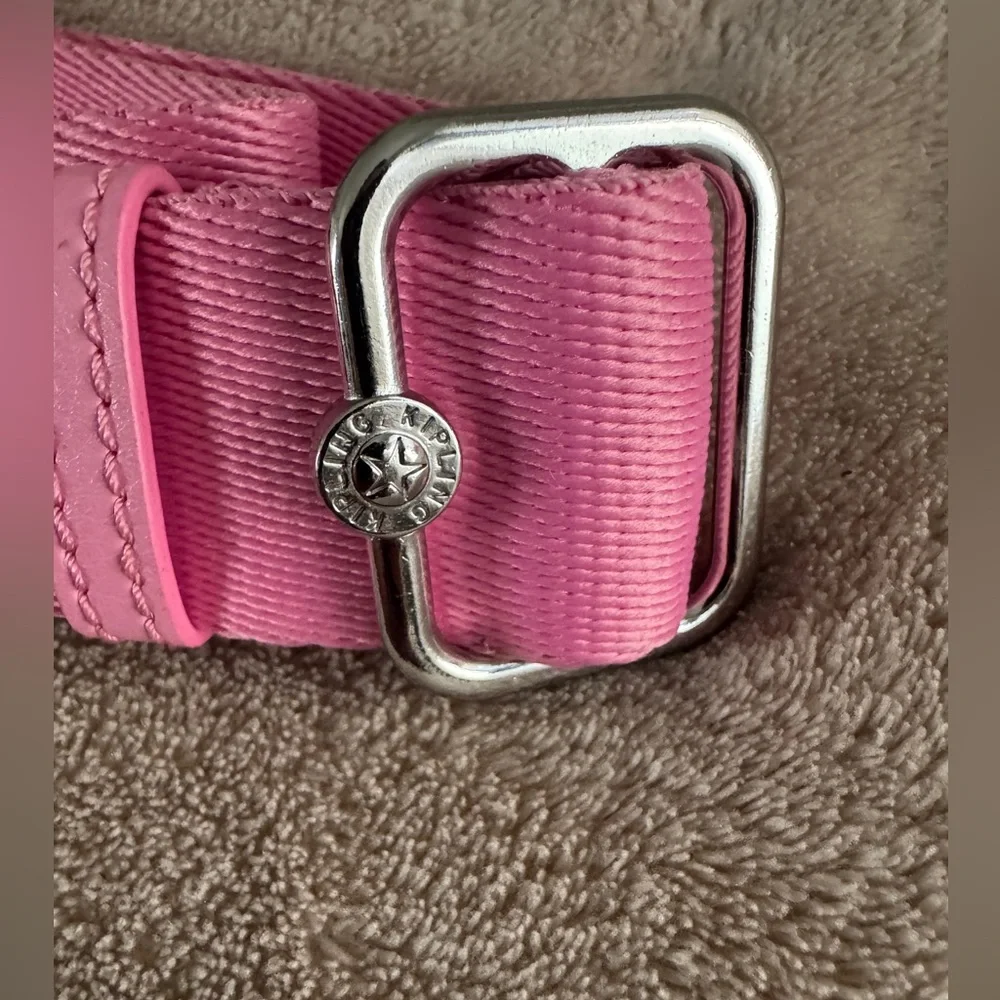 Kipling Aras Furry Shoulder Bag Pink Y2K Barbiecore Faux Fur - Picture 6 of 13